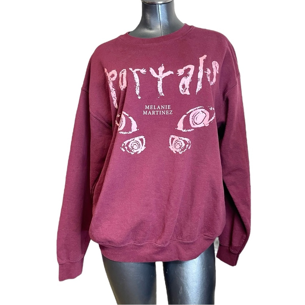 Melanie Martinez Portals Sweatshirt Burgundy Maroon Eyes Tour Merch Pullover